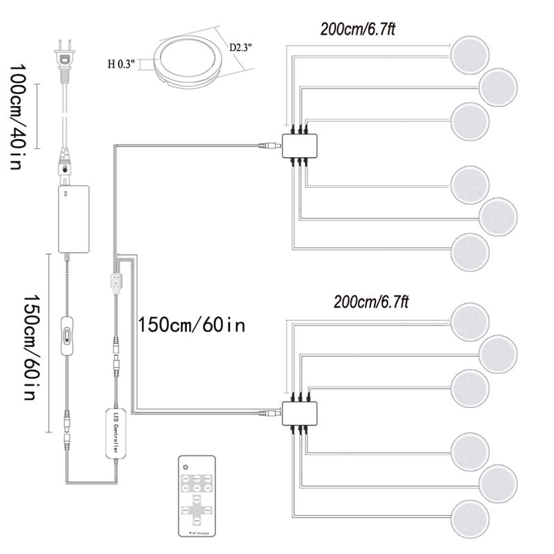 12light white cord