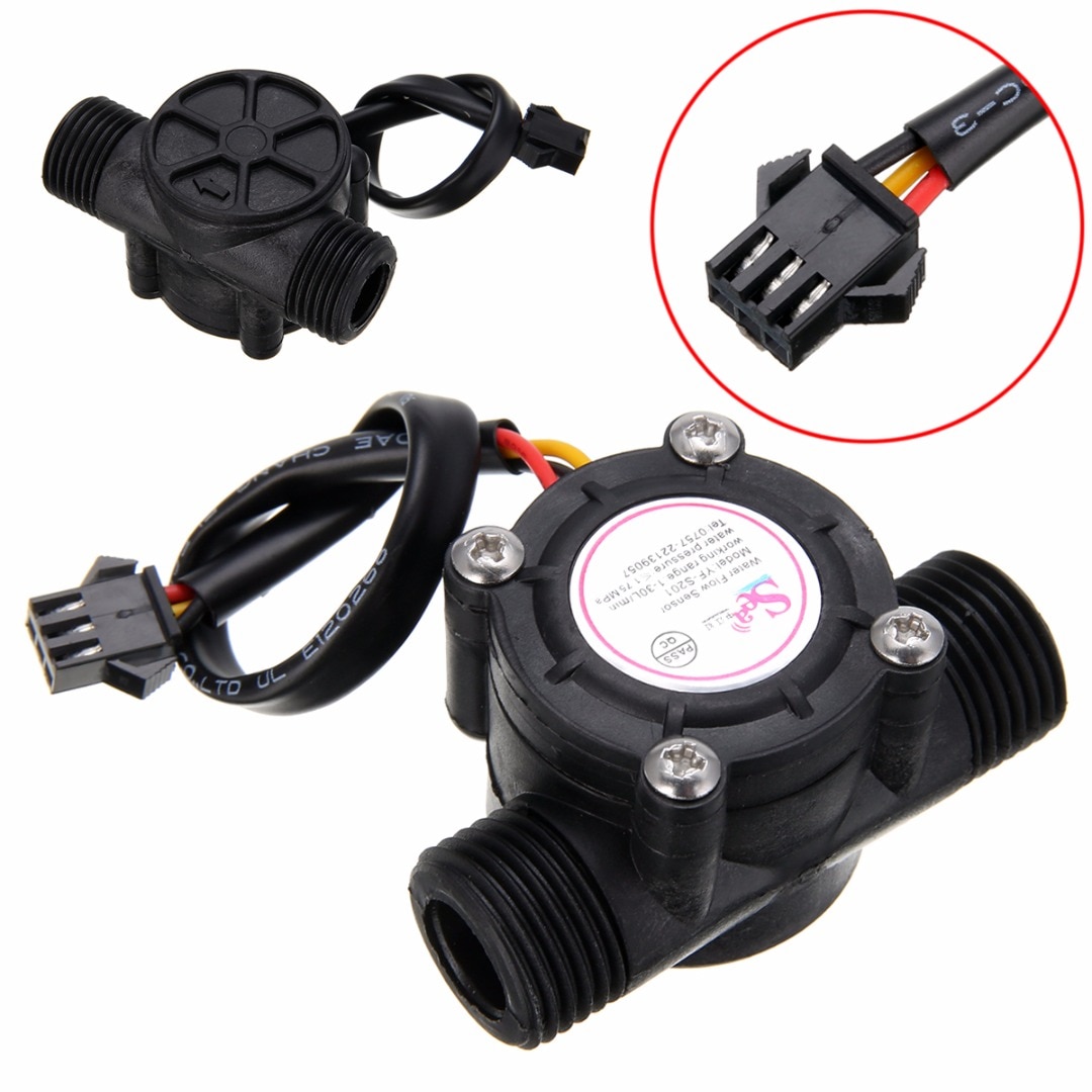 1pc 1-30L/min Water Flow Sensor Flowmeter Hall Flow Sensor Water Control 1/2" 2.0MPa For Arduino