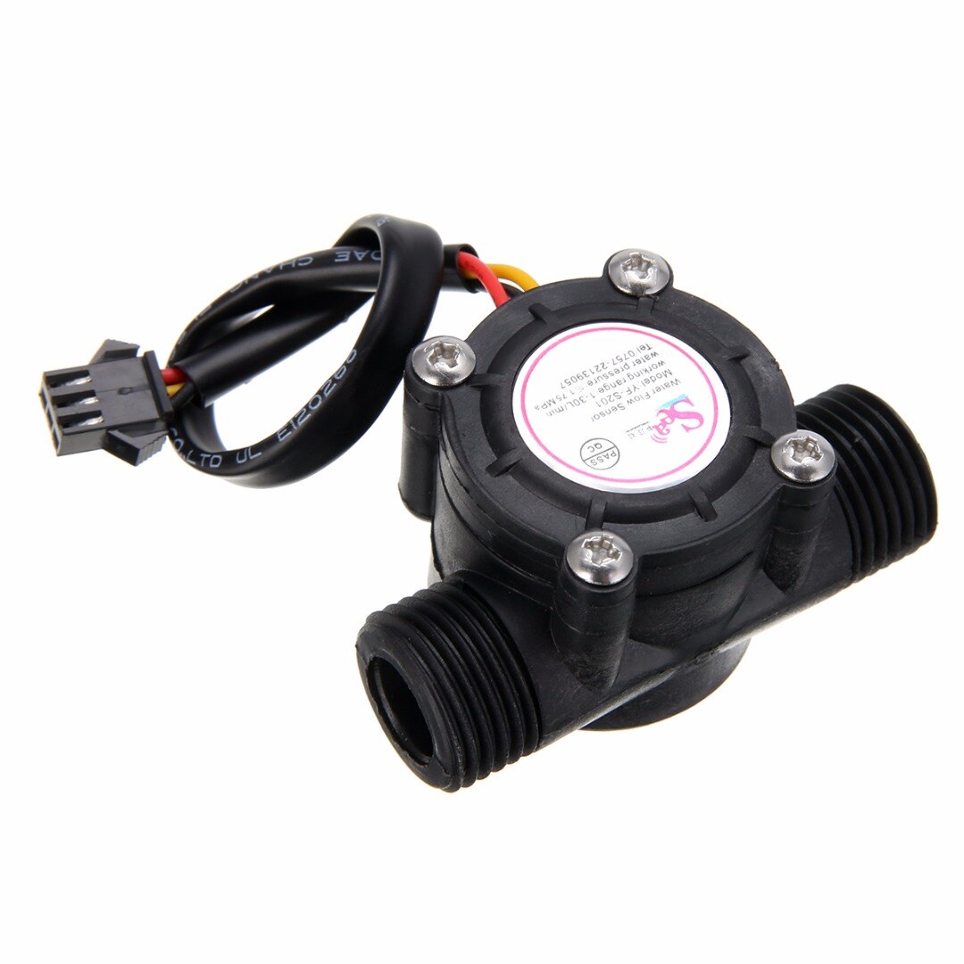 1pc 1-30L/min Water Flow Sensor Flowmeter Hall Flow Sensor Water Control 1/2" 2.0MPa For Arduino