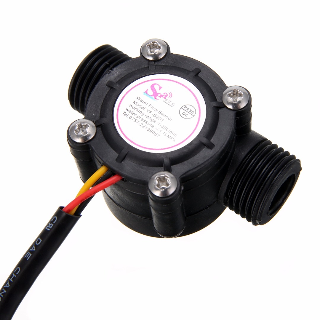 1pc 1-30L/min Water Flow Sensor Flowmeter Hall Flow Sensor Water Control 1/2" 2.0MPa For Arduino