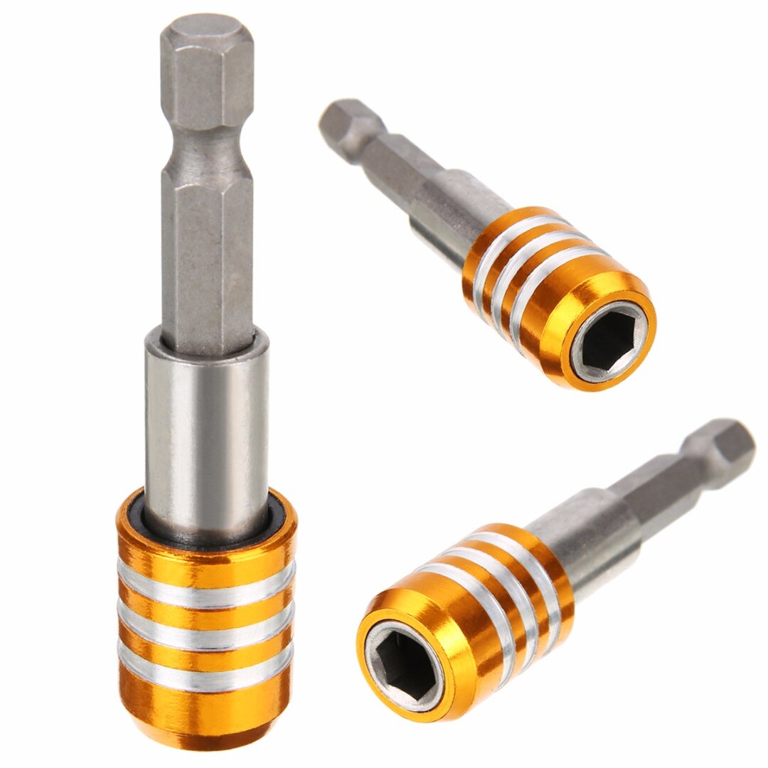 1pc Mayitr Quick Release Magnetic Screwdriver Bit Holder 1/4" Hex Shank 60mm Length Drill Bit Holders