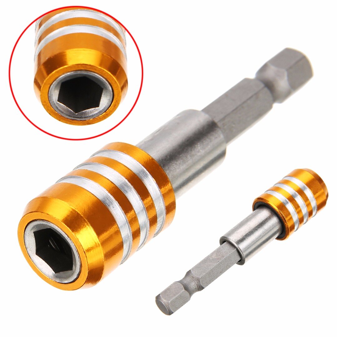 1pc Mayitr Quick Release Magnetic Screwdriver Bit Holder 1/4" Hex Shank 60mm Length Drill Bit Holders