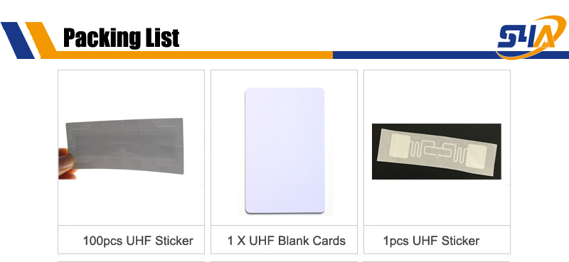 UHF sticker Packing list