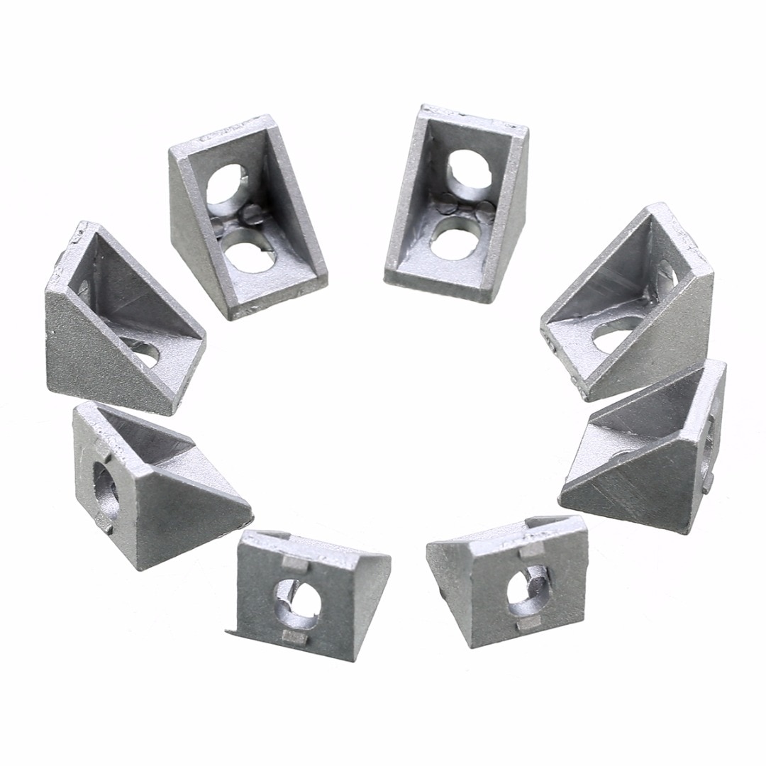 25pcs Durable Silver Aluminum 2020 Corner Bracket 20x20x17mm Solid Cast For 20mm Extrusion CNC Routers