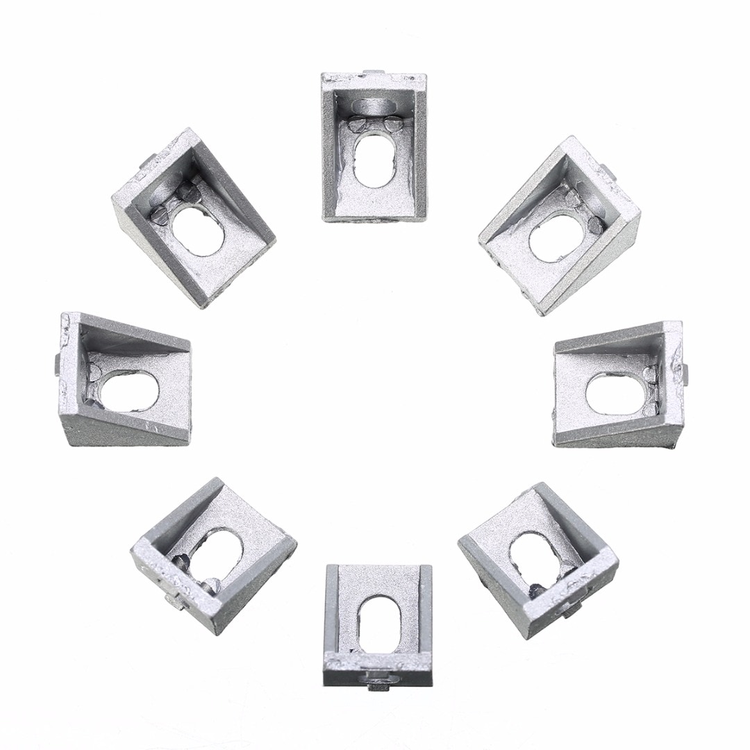 25pcs Durable Silver Aluminum 2020 Corner Bracket 20x20x17mm Solid Cast For 20mm Extrusion CNC Routers