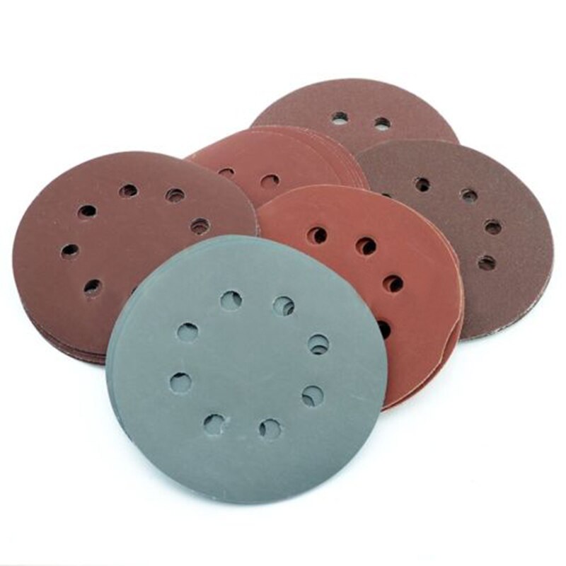 Mayitr 30pcs/lot 5'' Inch Sanding Disc 8 Holes Sandpaper Polishing Tools Mixed 60/180/320/600/800/1500 Grit Power Tools