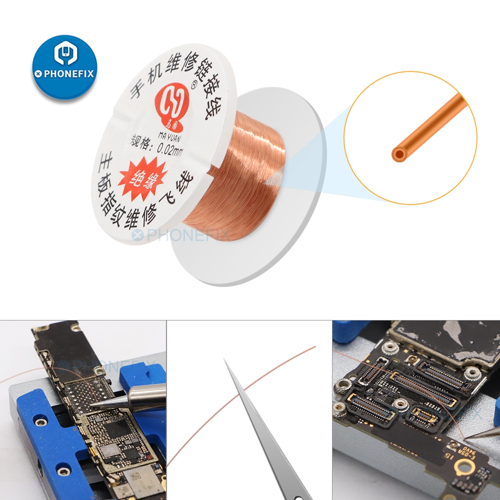 Soldering Wire 0.01mm 0.02mm Pure Copper Wire Line PCB Repair Link Wire For Mobile Motherboard Soldering Repair Tools