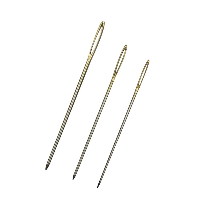 Looen 30pcs Mix Size Large Eye Sewing Needles Cross Stitch Stainless Steel Hand Sewing Needle with Threader Home DIY Sewing Tool (1)