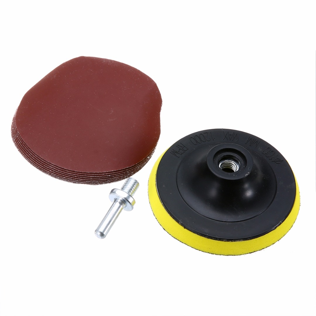 10Pcs 4 Inch Hook Loop Sanding Backer Pad Sanding Disc Sander & Shank With A Polishing Compound To Produce A Smooth Finish