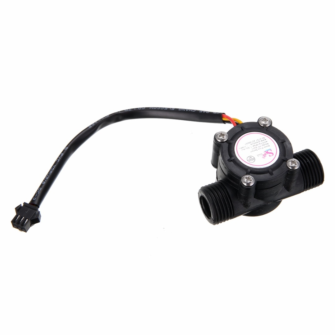 1/2'' Water Flow Sensor 1-30L/min Hall Flowmeter Temperature Sensor for Arduino Turbine Flowmeter Measure Temperature Instrument