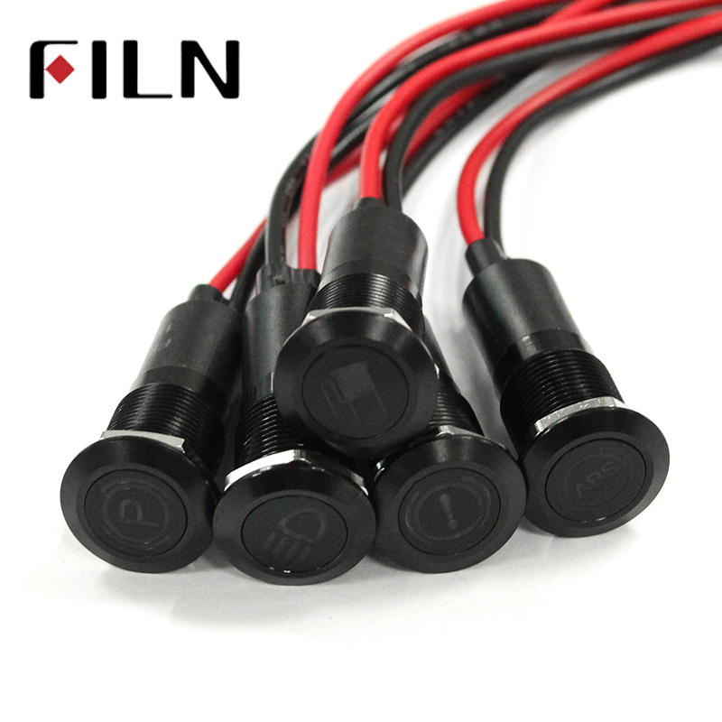 16mm Waterproof Lamp FILN 12V LED Car Boat LED Warning Dashboard Signal Lights Instrument Pilot light