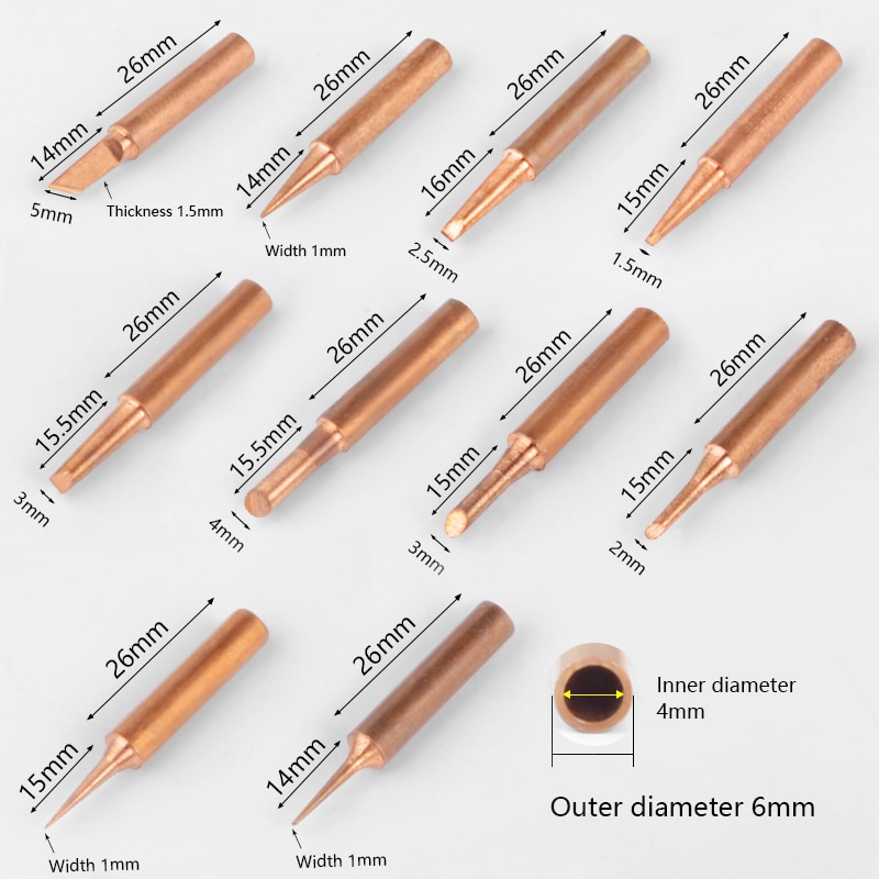 Handskit-15PCS-Pure-Copper-Solder-Iron-Tip-900M-Tip-for-Soldering-Rework-Station-for-936-937 (2)