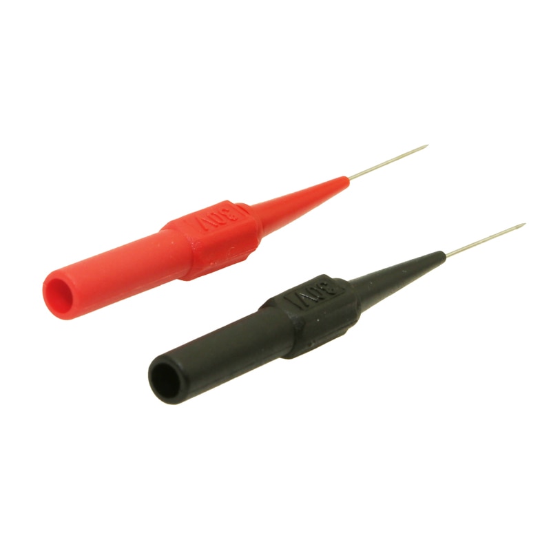 2pcs Insulation Piercing Needle Non-destructive Multimeter Test Probes Red/Black 30V-60V Mayitr For Banana Plug