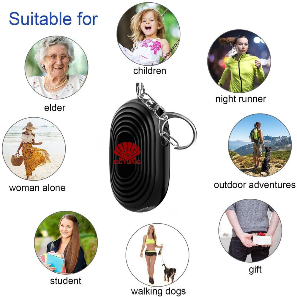 130db Personal Safe Sound Alarm Keychain with SOS Emergency LED Light & Self Defense to Keep Powerful Safety Property Assurance_4