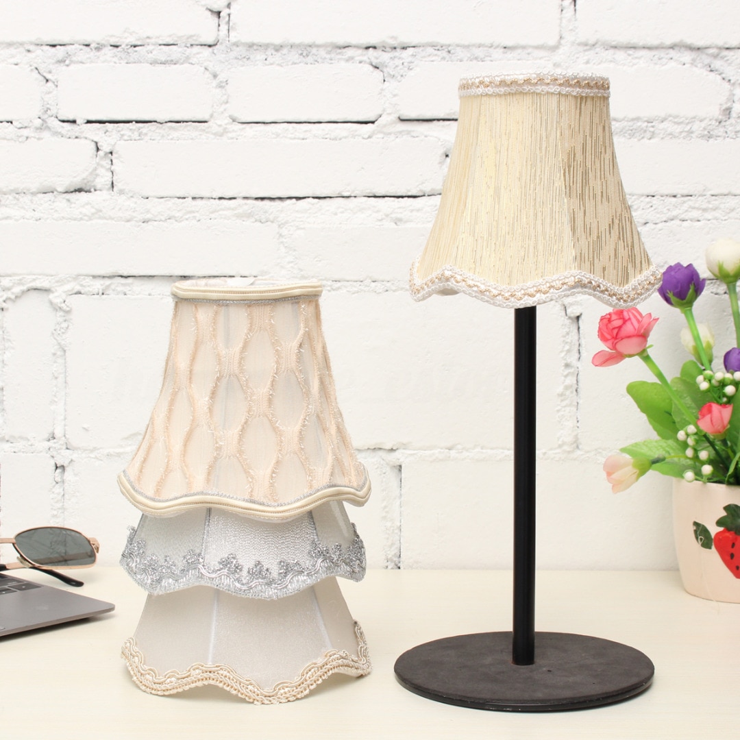 2019 Newest Vintage Small Lace Lampshades Textured Fabric Chandelier Light Ceiling Cover