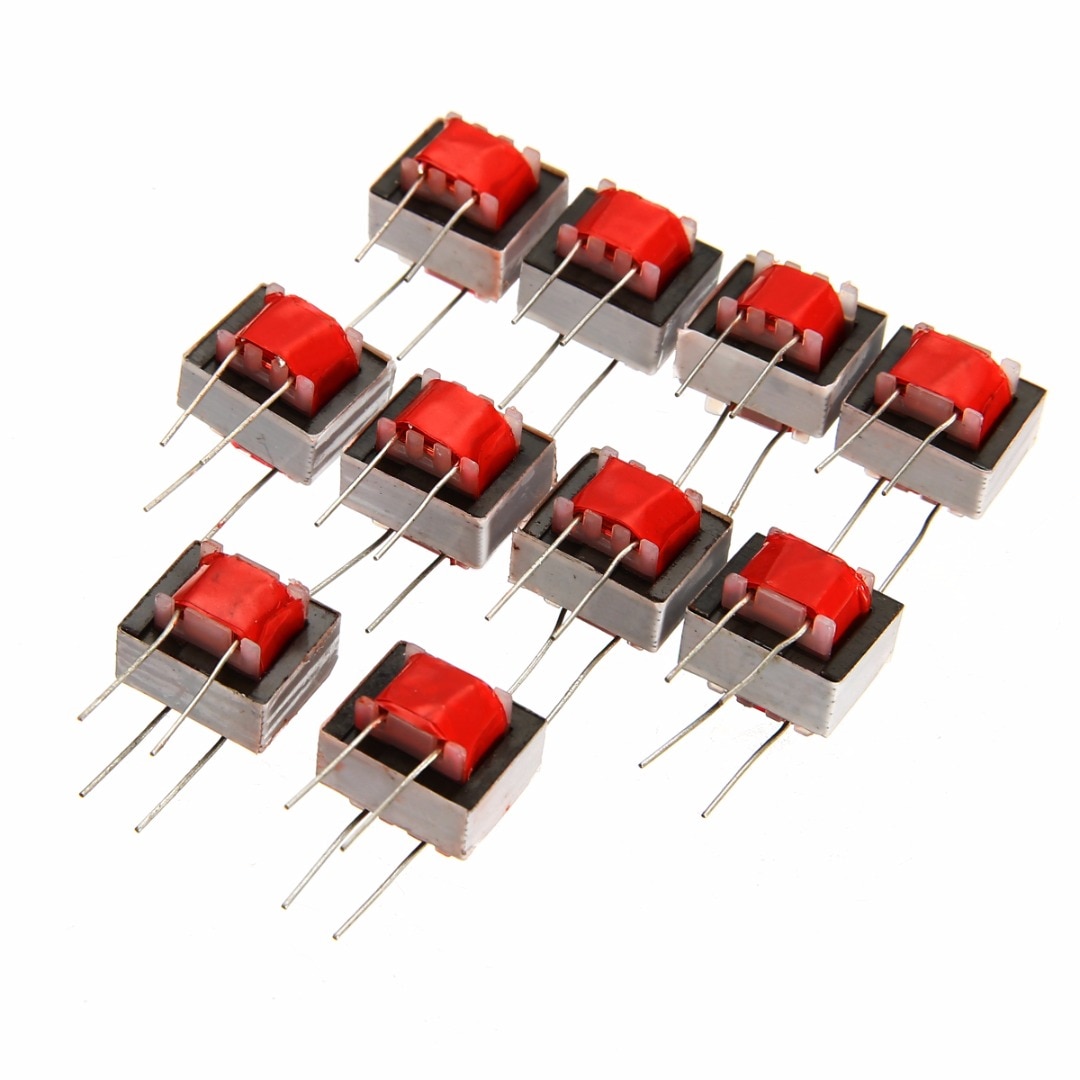 10pcs Red Nickel alloy Audio Transformers 600:600 Ohm Europe 1:1 EI14 Isolation Double-wire winding  High efficiency Transformer