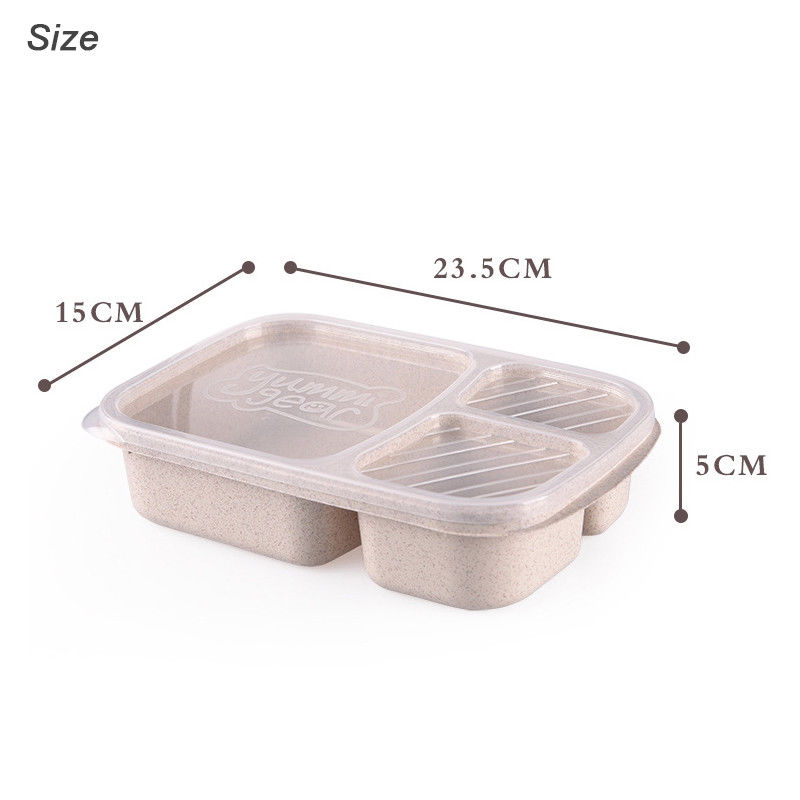 Wheat Non-pollution Microwave Bento Lunch Box Picnic Food Container Storage Box