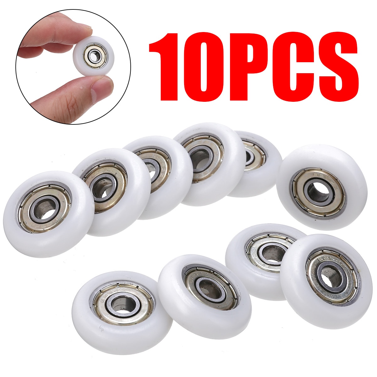 10pcs 23mm Plastic Sliding Shower Door Window Roller Wheel Runner Pulley Replace