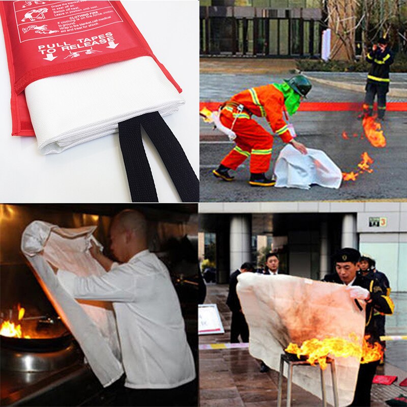 1.2m X 1.8m Fire Blanket Emergency Survival Escape Blanket Fiberglass Flame Retardant Safety Cover Fire Extinguishing Supplies (3)