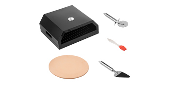 Pizza Oven Kit,Stainless Steel,Black