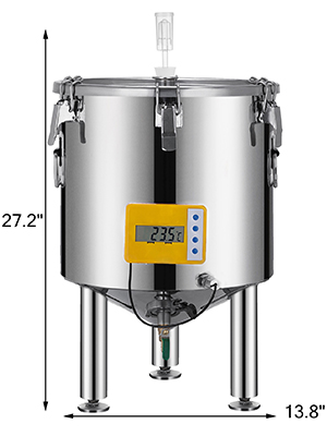 Bucket Fermenter, 50L/13.2Gallon, Stainless Steel,