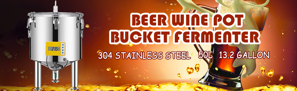 Bucket Fermenter, 50L/13.2Gallon, Stainless Steel,