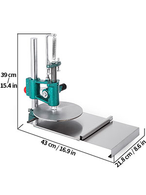 pizza dough sheeter machine, 7.87-inch diameter, stainless steel